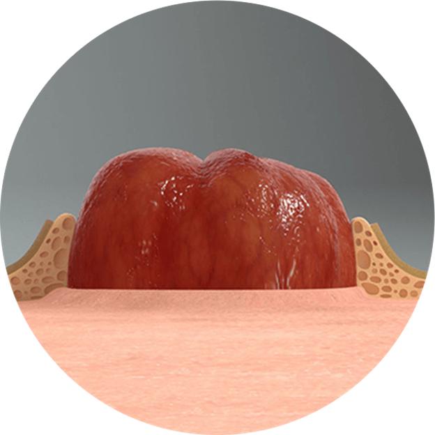 赤と白の惑星のクローズアップ