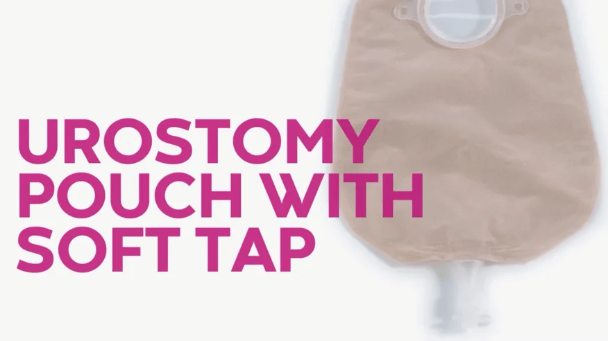 A video thumbnail of 'Urostomy Pouching System with Soft Tap'
